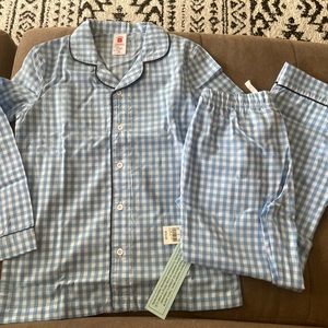 Target boys pajama blue gingham set size 10